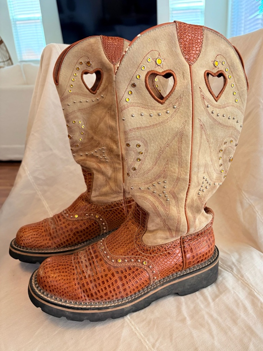 Ariat Fatbaby Croc Leather Rare Boots